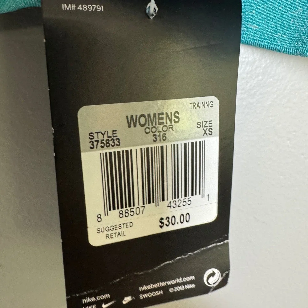 Nike Pro Womens Dri-FIT Medium Support Racerback Sports Bra Teal Heather XS NEW